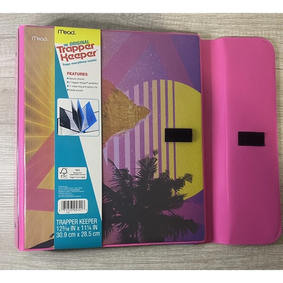 💜Original Trapper Keeper Vintage Retro portafolio Binder Sunset print - Picture 3 of 12